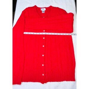 Jennifer Moore Red Button-Front Cardigan Sweater L